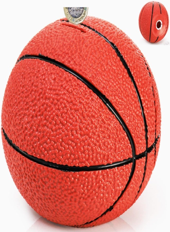 حصالة نقود على شكل كرة سلة من Tlence للأولاد، حصالة نقود كبيرة غير قابلة للكسر بحجم 7.5 بوصة بتصميم رياضي، صندوق نقود من مادة PVC للبنات، حصالة نقود للأطفال والكبار كهدية عيد ميلاد أو عيد الميلاد، ديكور مكتب للغرفة - Image 1